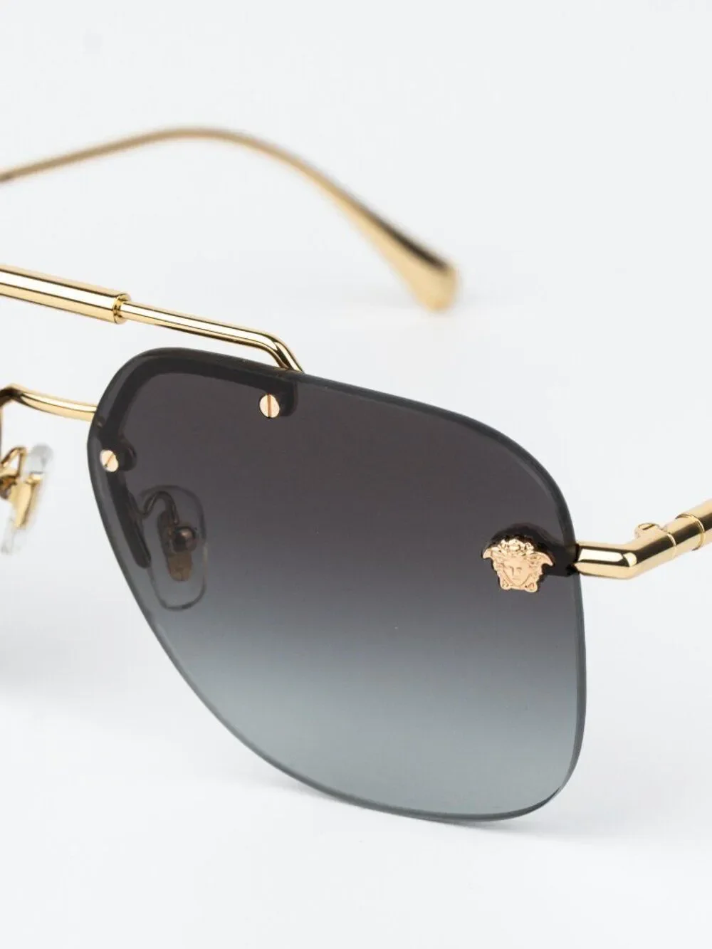 Versace Women Sunglasses Gold Grey Gradient Pilot VE2296 100284 NEW AUTHENTIC
